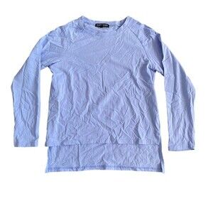 Eileen Fisher Blue Long Sleeve High-Low Top Womens Small